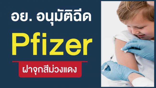 อย.อนุมัติฉีด Pfizer ฝาจุกสีม่วงแดง เด็ก 6 เดือน-น้อยกว่า 5 ปี จำนวน 3 เข็ม ป้องกันโควิด 80.3%